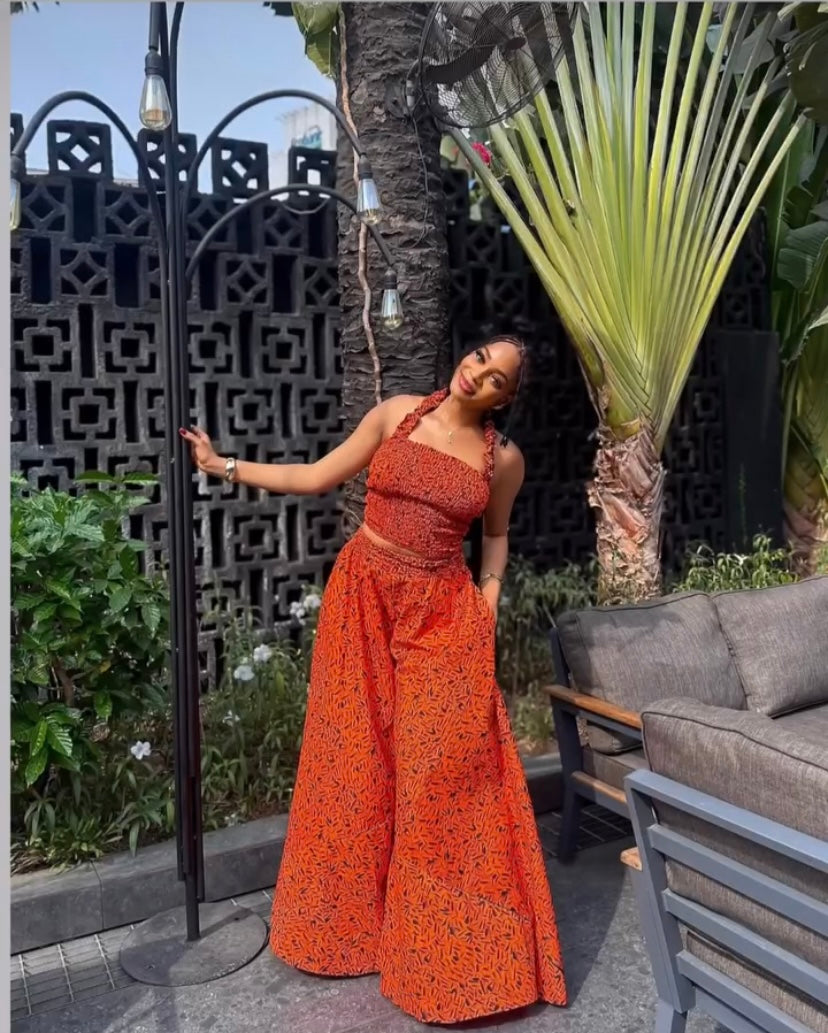 Ama wide leg pants set