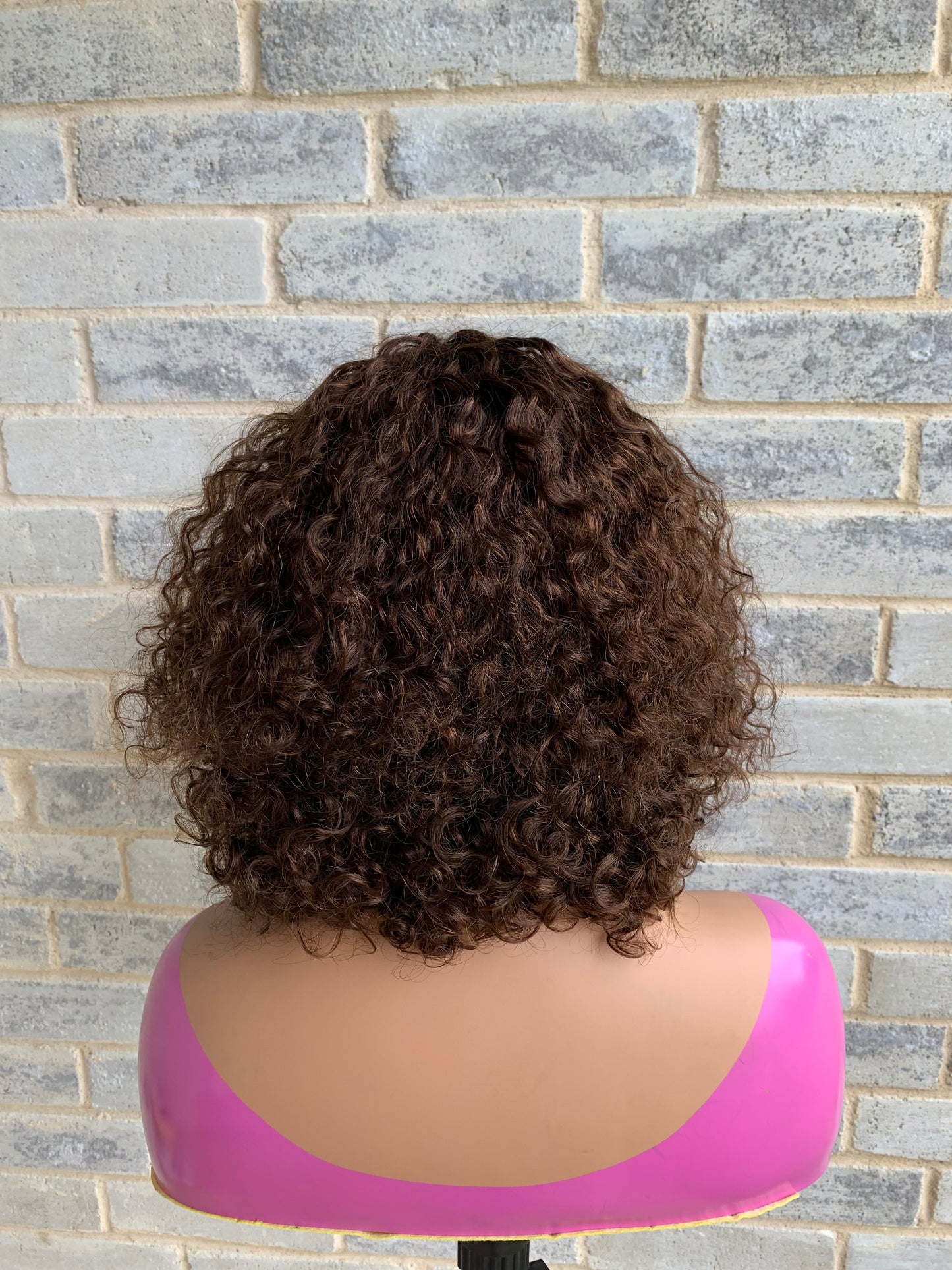SA luxury curls with bangs- chestnut brown